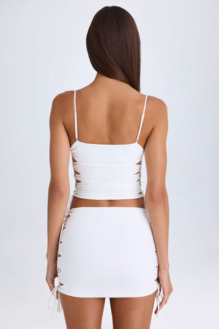 Ruched Cut Out Mini Skirt