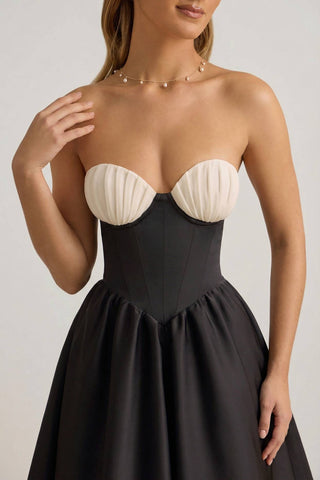 Strapless Corset Midi Dress