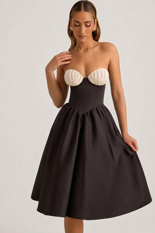 Strapless Corset Midi Dress