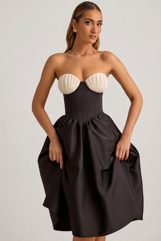 Strapless Corset Midi Dress