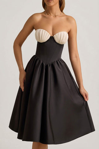 Strapless Corset Midi Dress