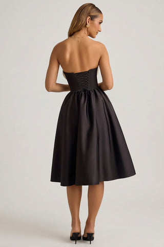 Strapless Corset Midi Dress