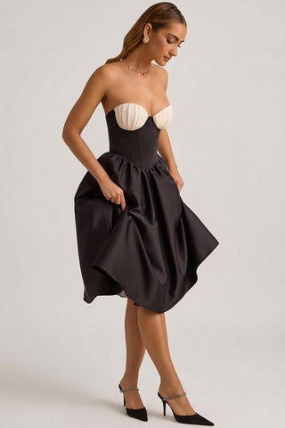 Strapless Corset Midi Dress