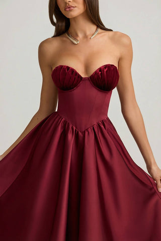Strapless Corset Midi Dress