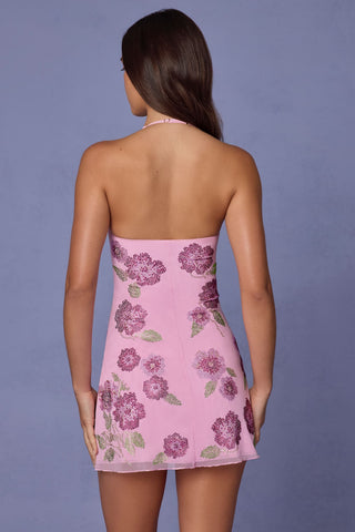 Sequin Embellished Halterneck Mini Dress