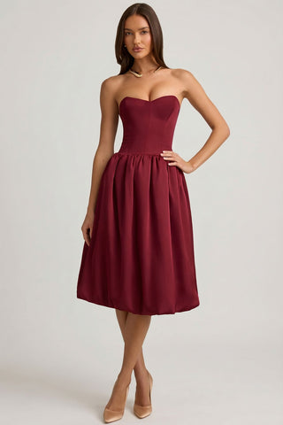 Convertible Bow Back Bubble Hem Dress