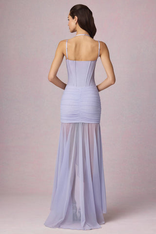 Ruched Asymmetric Corset Gown