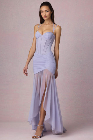 Ruched Asymmetric Corset Gown