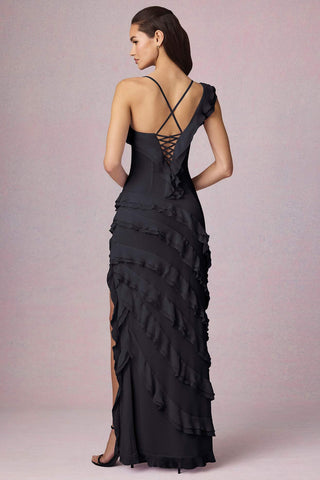 Asymmetric Ruffle Gown