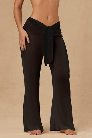 Tie Front Wide Leg Trousers