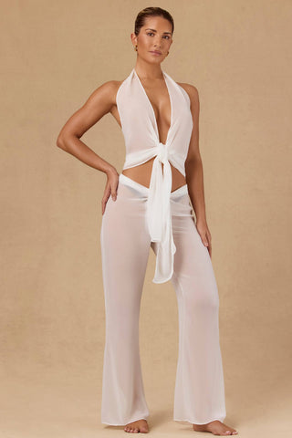 Tie Front Wide Leg Trousers