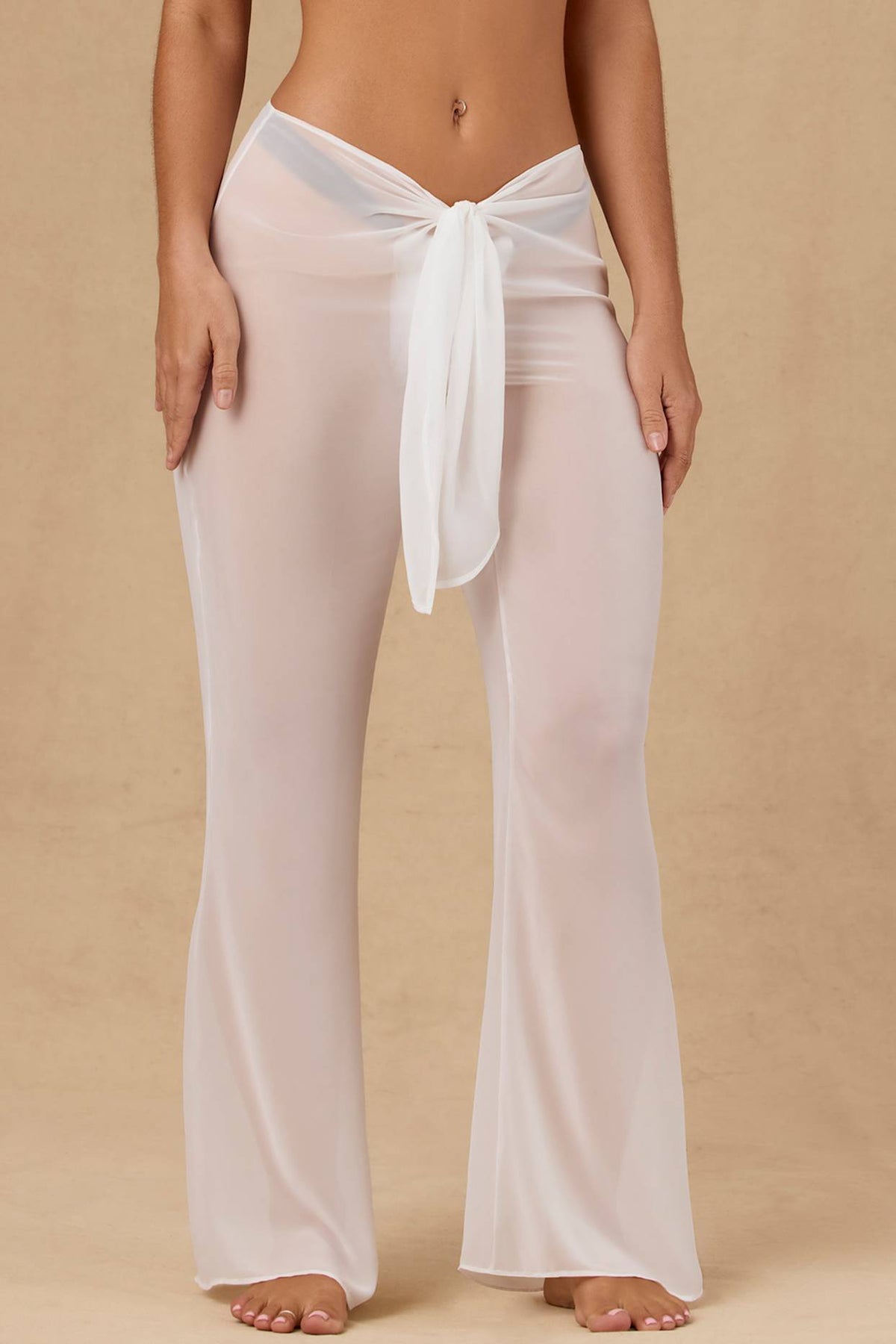 Tie Front Wide Leg Trousers