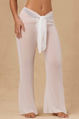 Tie Front Wide Leg Trousers