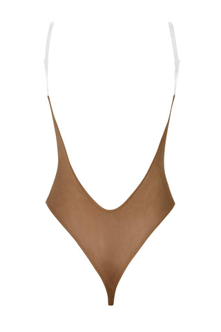 Soft Mesh Bodysuit with Clear Straps