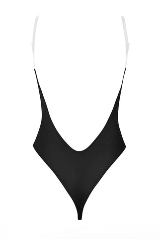 Soft Mesh Bodysuit with Clear Straps