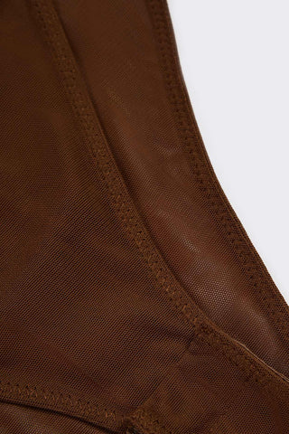 Soft Mesh Bodysuit with Clear Straps