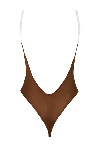 Soft Mesh Bodysuit with Clear Straps