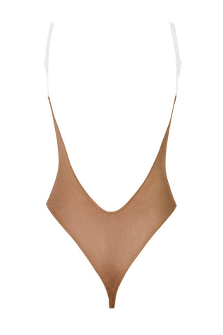 Soft Mesh Bodysuit with Clear Straps