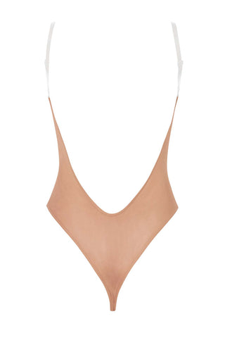 Soft Mesh Bodysuit with Clear Straps