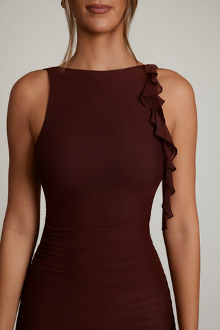Backless Ruffle Mini Dress