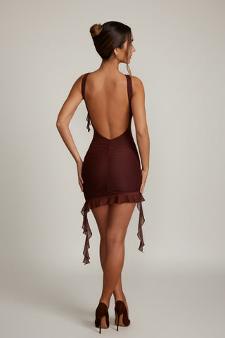 Backless Ruffle Mini Dress