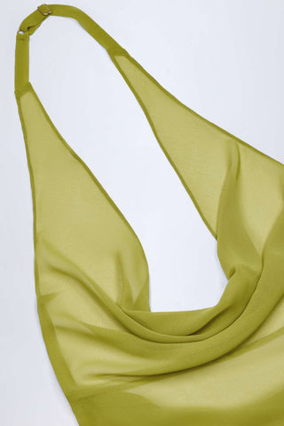 Cowl Neck Backless Mini Dress