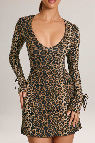 Soft Modal Mini Dress with Tie Cuffs