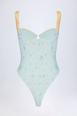 Floral Check Balconette Swimsuit