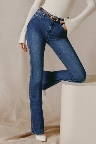 High Rise Flared Denim Jeans
