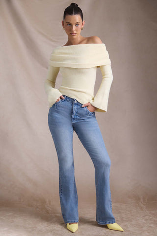 High Rise Flared Denim Jeans