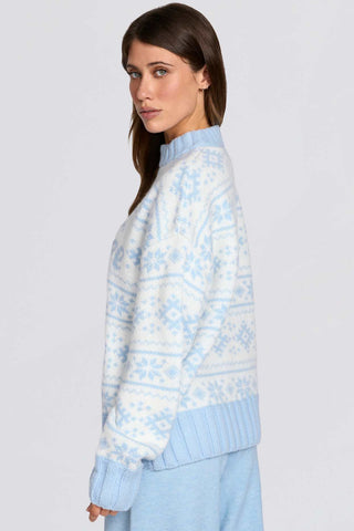 Powder Blue Jacquard Knit Sweater