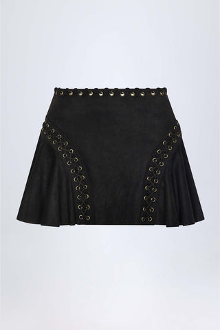Lace Up Mini Skirt