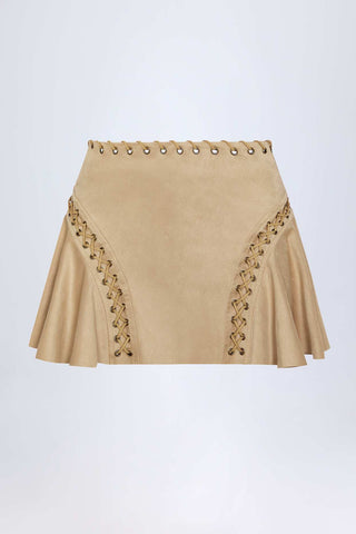 Lace Up Mini Skirt