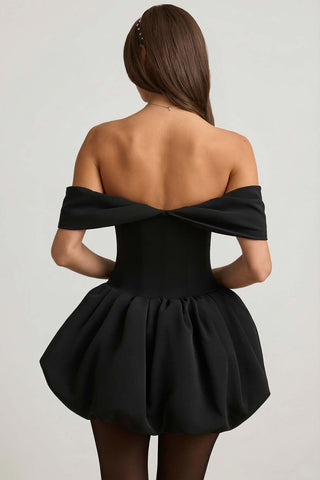 Off Shoulder Corset Dress with Bubble Hem