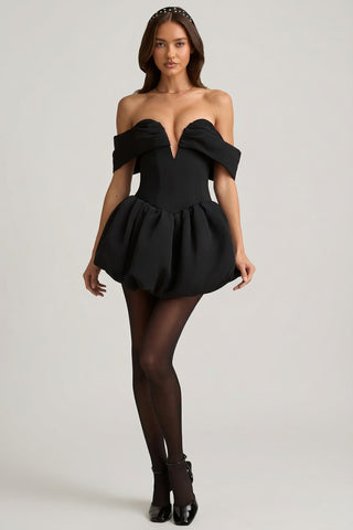 Off Shoulder Corset Dress with Bubble Hem