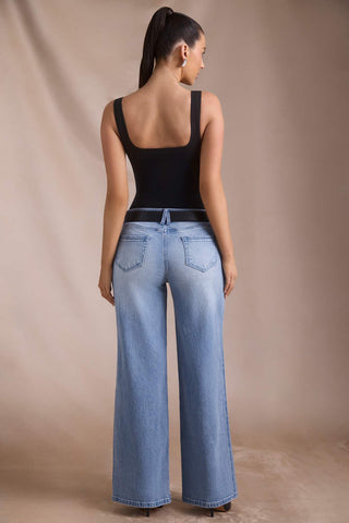 Low Rise Wide Leg Denim Jeans