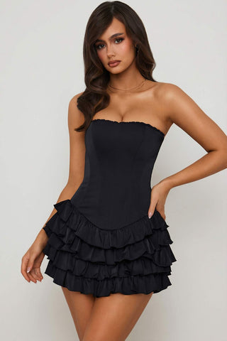 Ruffled Tiered Corset Mini Dress