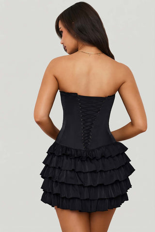 Ruffled Tiered Corset Mini Dress