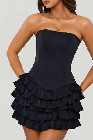 Ruffled Tiered Corset Mini Dress