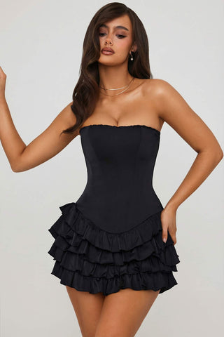 Ruffled Tiered Corset Mini Dress