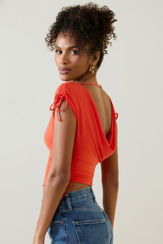 Asymmetric Ruched Crop Top