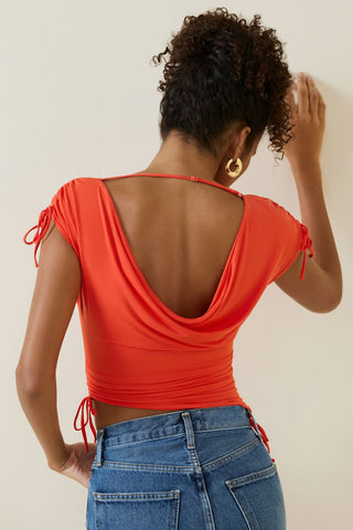 Asymmetric Ruched Crop Top