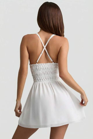 Plunge Cross Back Mini Dress