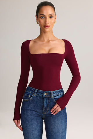 Square Neck Long Sleeve Top