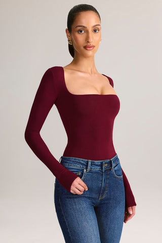 Square Neck Long Sleeve Top