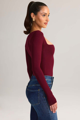 Square Neck Long Sleeve Top