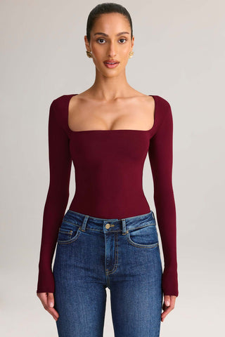 Square Neck Long Sleeve Top