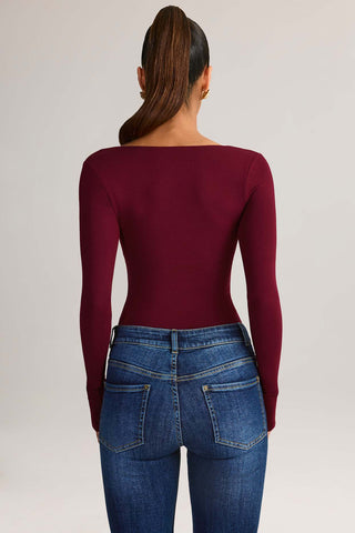 Square Neck Long Sleeve Top