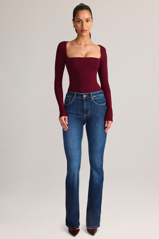 Square Neck Long Sleeve Top