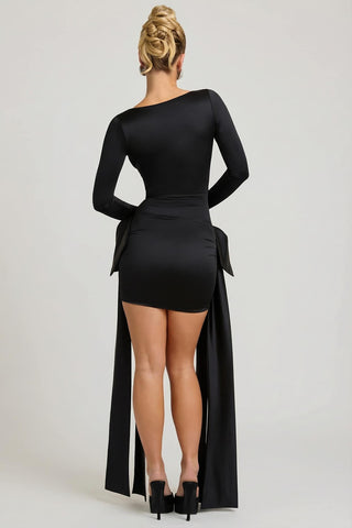 Bow Detail Ruched Mini Dress